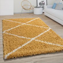 Skandináv stílusú shaggy szőnyeg - sárga 60x100 cm