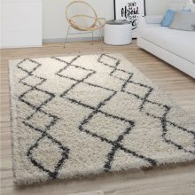 Shaggy modern mintás szőnyeg - krém-bézs 120x170 cm