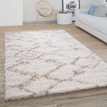 Shaggy hosszúszálú modern szőnyeg krém-bézs 60x100 cm