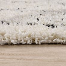   Shaggy hosszúszálú modern szőnyeg krém-antracit 150 cm négyzet