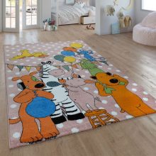   Hét állatbarát gyerekszoba szőnyeg - rózsaszín 120x170 cm