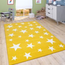 Csillag mintás gyerekszoba szőnyeg - sárga 160x230 cm
