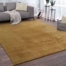   Étkező-Nappali szőnyeg rövidszálú, mosható - Sárga 150x170 cm ovális