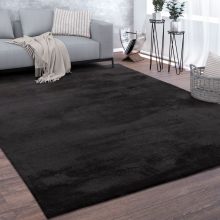 Egyszínű puha tapintású szőnyeg - fekete 240x340 cm