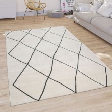 Rácsozott mintájú szőnyeg - fehér 120x170 cm