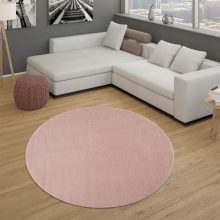   Modern egyszínű szőnyeg filc hátoldallal - rózsaszín 160 cm átmérőjű