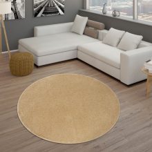   Modern egyszínű szőnyeg filc hátoldallal - arany 160 cm átmérőjű