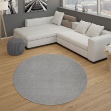   Modern egyszínű szőnyeg filc hátoldallal - ezüst 120 cm átmérőjű