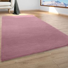   Nappali shaggy műszőrme szőnyeg, mosható, puha - Rózsaszínes 100 cm kerek