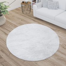 Plüss shaggy szőnyeg - fehér 120 cm átmérőjű