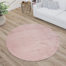 Plüss shaggy szőnyeg - rózsaszín 80 cm átmérőjű