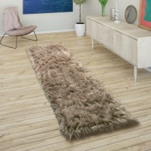 Bolyhos műszörme szőnyeg - bézs 80x150 cm