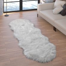 Fluffy Faux nappali szőnyeg - fehér 55x160 cm műszőrme
