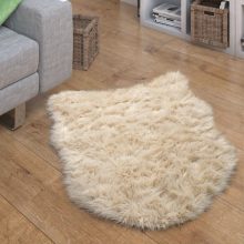 Living Room Rug Fluffy Faux Fur Look