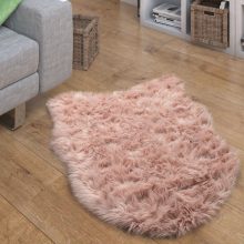 Fluffy Faux nappali szőnyeg - pink 55x80 cm műszőrme