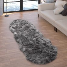 Fluffy Faux nappali szőnyeg - antracit 55x160 cm műszőrme