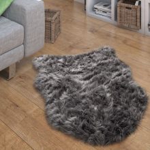Fluffy Faux nappali szőnyeg - antracit 55x80 cm műszőrme