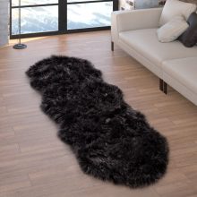 Fluffy Faux nappali szőnyeg - fekete 55x160 cm műszőrme