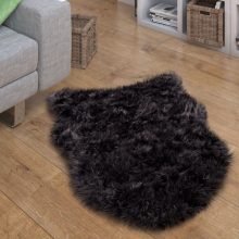 Fluffy Faux nappali szőnyeg - fekete 55x80 cm műszőrme