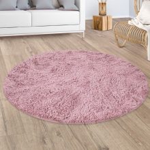 Shaggy Fluffy szőnyeg - rózsaszín 80 cm átmérő