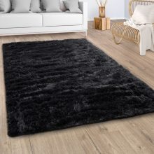 Hosszú szálú shaggy szőnyeg - fekete 60x100 cm