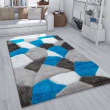 Shaggy szőnyeg absztrakt mintával - színes 60x100 cm