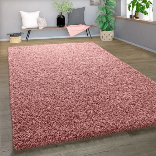 Shaggy egyszínű, fényes szálú szőnyeg - rózsaszín 120x170 cm
