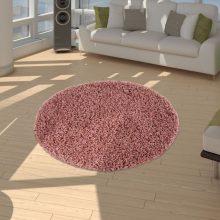   Shaggy egyszínű, fényes szálú szőnyeg - rózsaszín 80 cm átmérőjű 