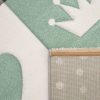 Kockázott pöttyös mintás szőnyeg - zöld 120 cm átmérőjű