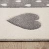 Pöttyös szív-korona mintás gyerekszoba szőnyeg - lila 240x340 cm