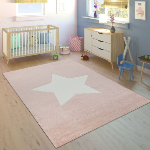 Csillagos gyerekszoba szőnyeg - rózsaszín 80x150cm