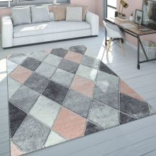   Pasztell szőnyeg négyzetes mintával - rózsaszín 60x110 cm