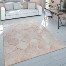 Marokkói mintás design szőnyeg - rózsaszín 80x150 cm