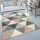 Rövidszálú szőnyeg háromszög mintával - pasztell Rózsaszín 80x150 cm