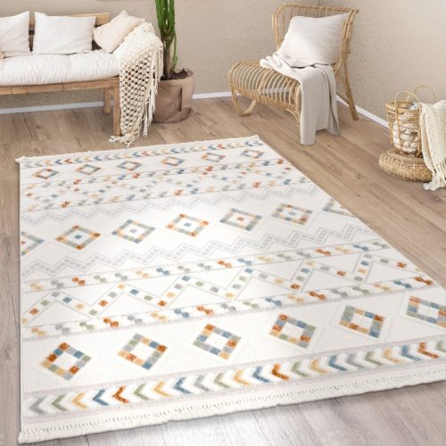 Large Rug Livingroom Aztec Geometric Fringing