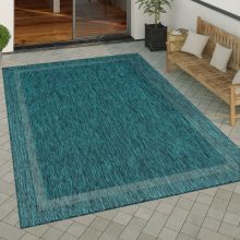   Kül- és beltéri egyszínű bordűrös szőnyeg - türkiz 80x150 cm