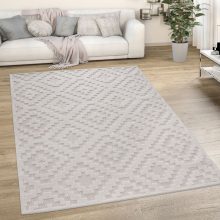   Skandináv és geometrikus dizájn szőnyeg - krém 120 cm átmérőjű