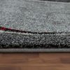 Rövidszálú szőnyeg absztrakt-hullámos mintával - szürke, piros 160x230 cm