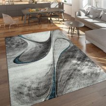   Rövidszálú szőnyeg absztrakt-hullámos mintával - szürke, kék 80x150 cm