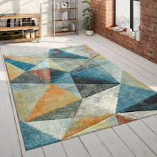   Rövidszálú szőnyeg abszrakt háromszöges mintával - színes 80x150 cm