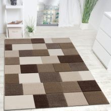 Modern szőnyeg kocka mintás - Barna 60x110 cm