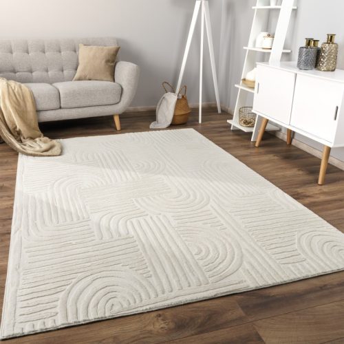 Rug Livingroom Scandi Boho Geometric Unicoloured