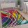 Absztrakt mintás szőnyeg - lila-színes 80x150 cm