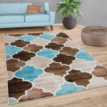   Rövidszálú marokkói mintás szőnyeg - többszínű 240x340 cm