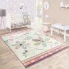 Children'S Rug, Floral, Pastel, Cream