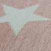 Rövidszálú gyerekszoba szőnyeg csillagos mintával - rózsaszín 80x150 cm