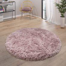 Flokati stílusú szőnyeg - rózsaszín 120 cm átmérőjű