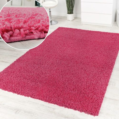 Shaggy egyszínű szőnyeg - rózsaszín 67 cm átmérőjű