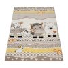 Children's farm animal rug for child's room beige