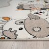 Children's farm animal rug for child's room beige